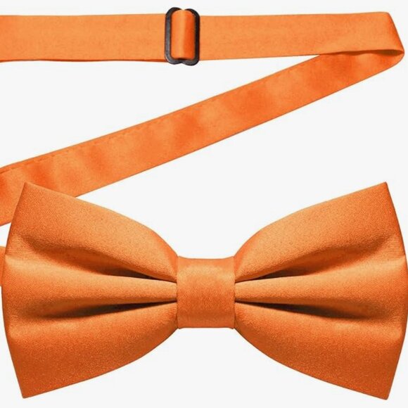 Solid Color Pre-tied Bow Tie Adjustable Bowtie Orange Klikel Burlet NEW - Picture 1 of 3
